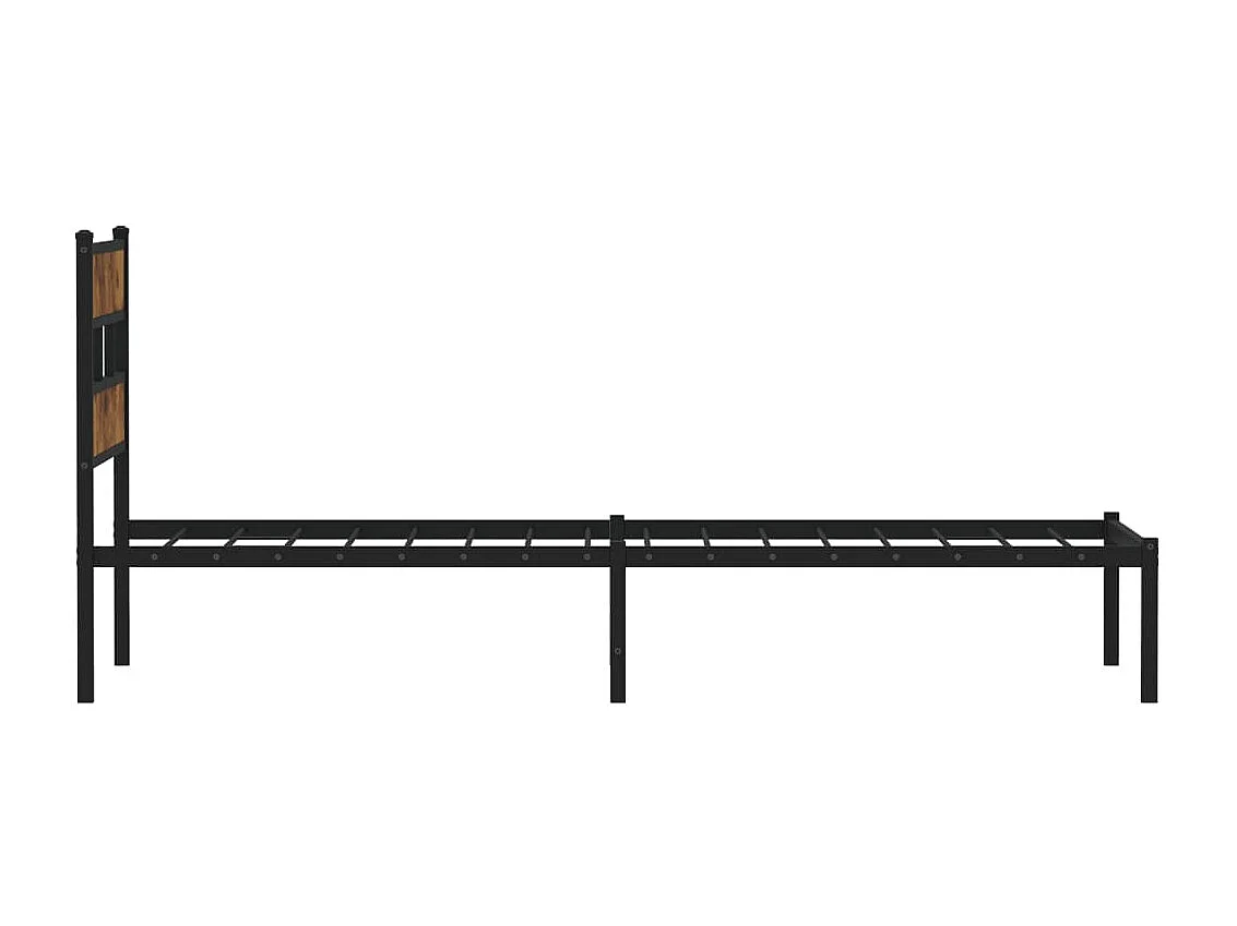 Cadre de lit en métal sans matelas chêne fumé 80x200 cm