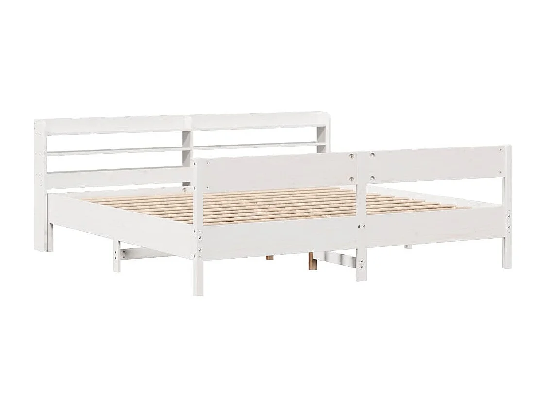 Cama sin colchón madera maciza de pino blanca 180x200 cm