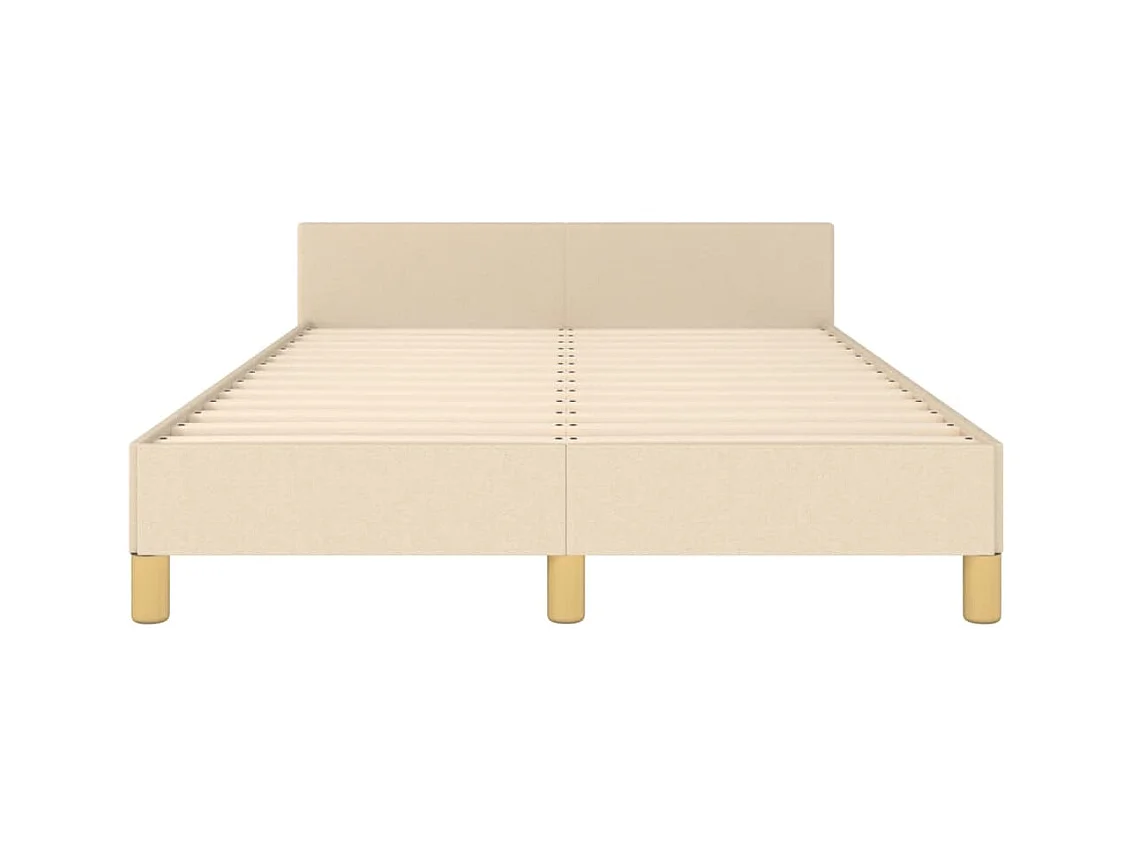 Cadre de lit avec tête de lit Crème 120x200 cm Tissu