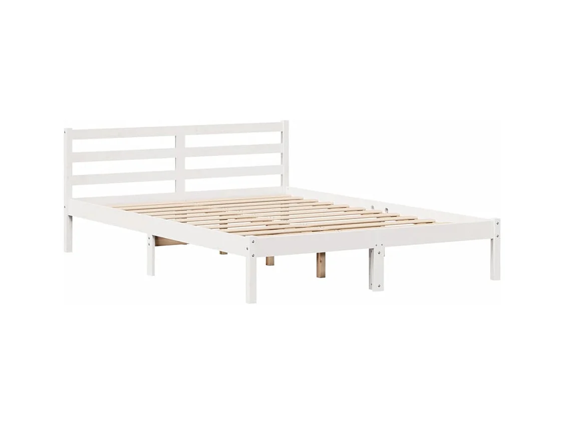 Cama sem colchão 120x190 cm madeira de pinho maciça branco