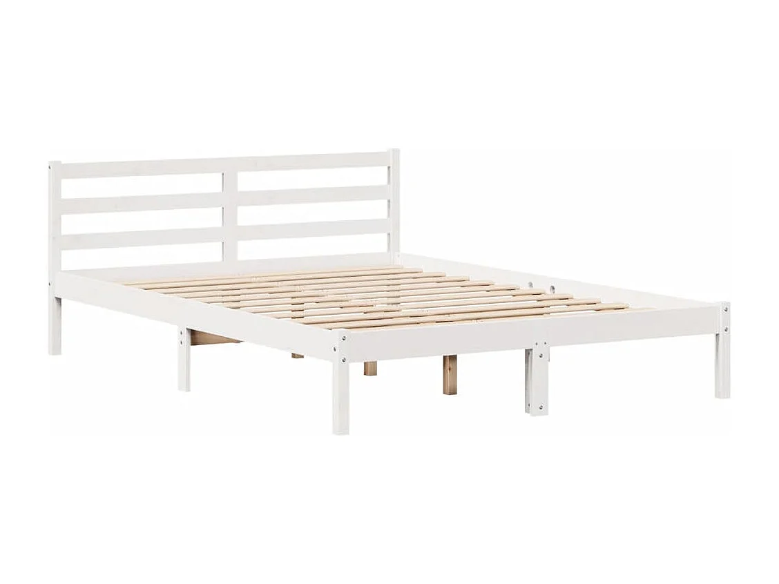 Estructura de cama sin colchón madera maciza blanca 120x190 cm