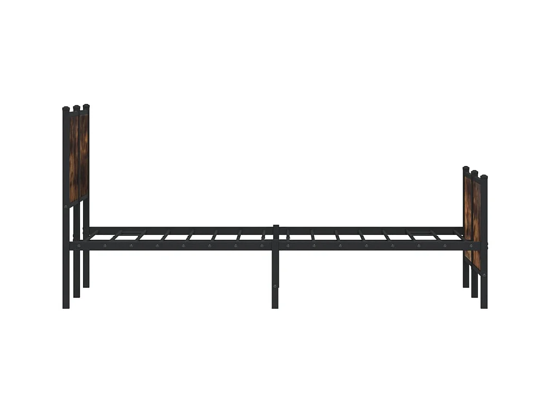 Estructura de cama sin colchón metal roble ahumado 140x200 cm