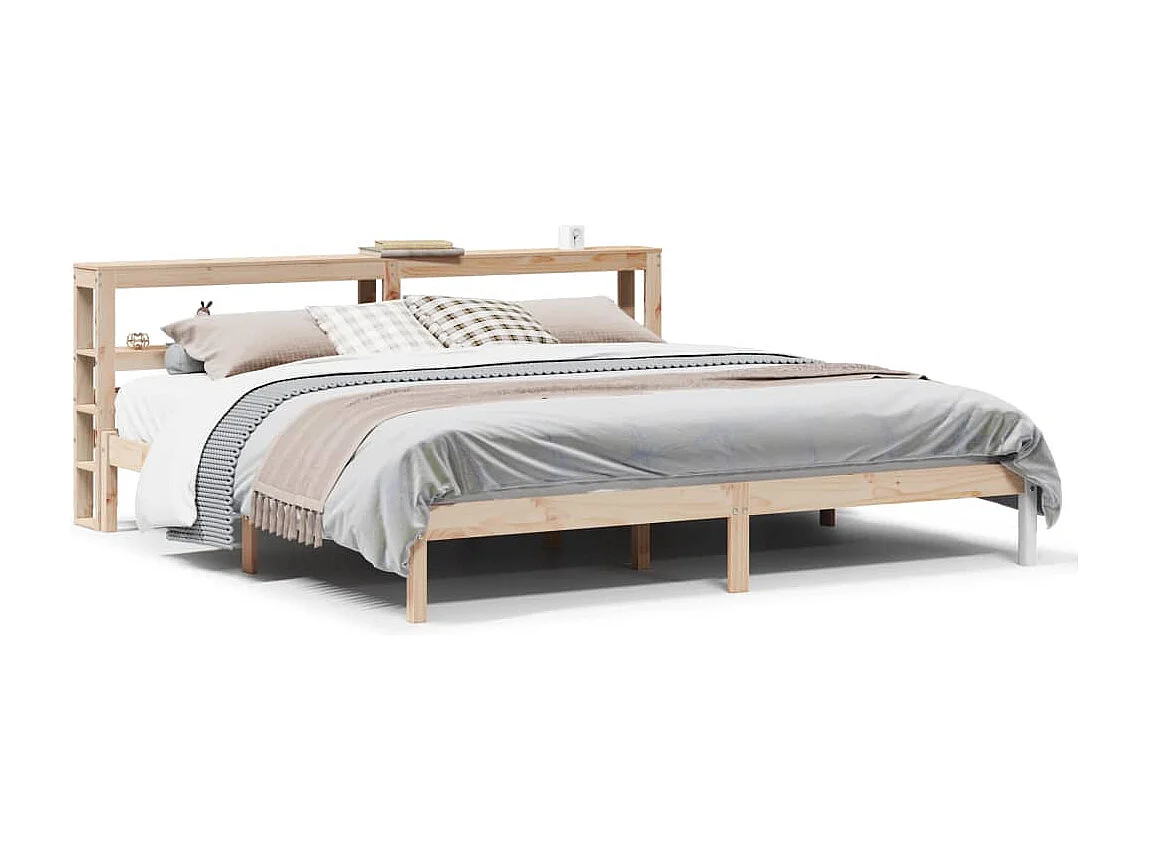 Cadre de lit sans matelas 200x200 cm bois massif de pin