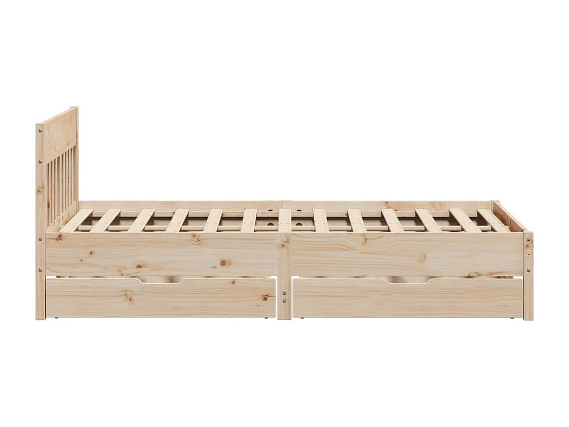 Estructura de cama sin colchón madera maciza de pino 120x190 cm