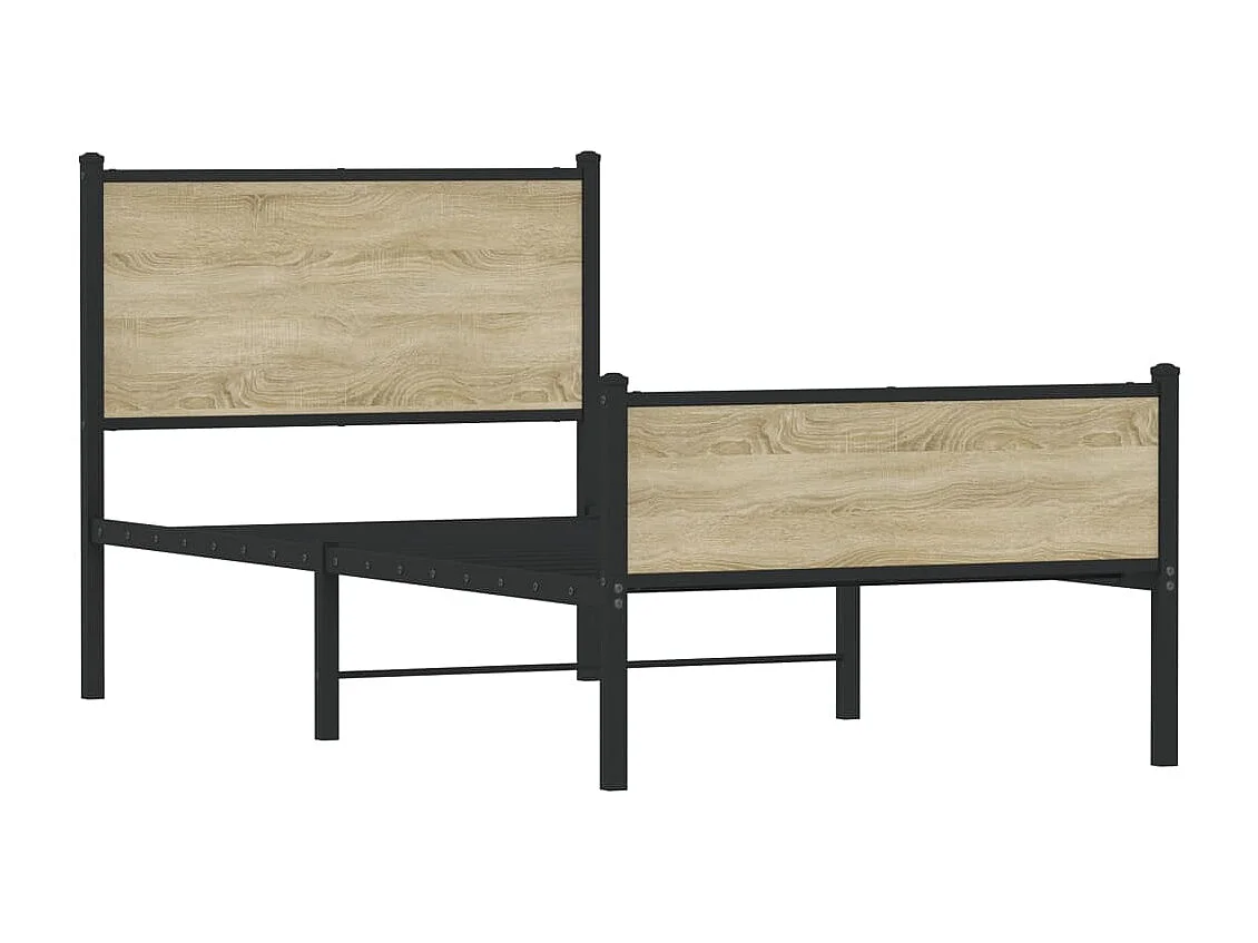 Estructura de cama sin colchón metal roble Sonoma 80x200 cm