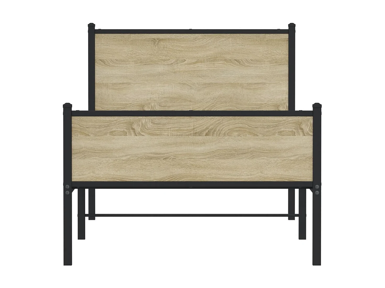 Estructura de cama sin colchón metal roble Sonoma 80x200 cm