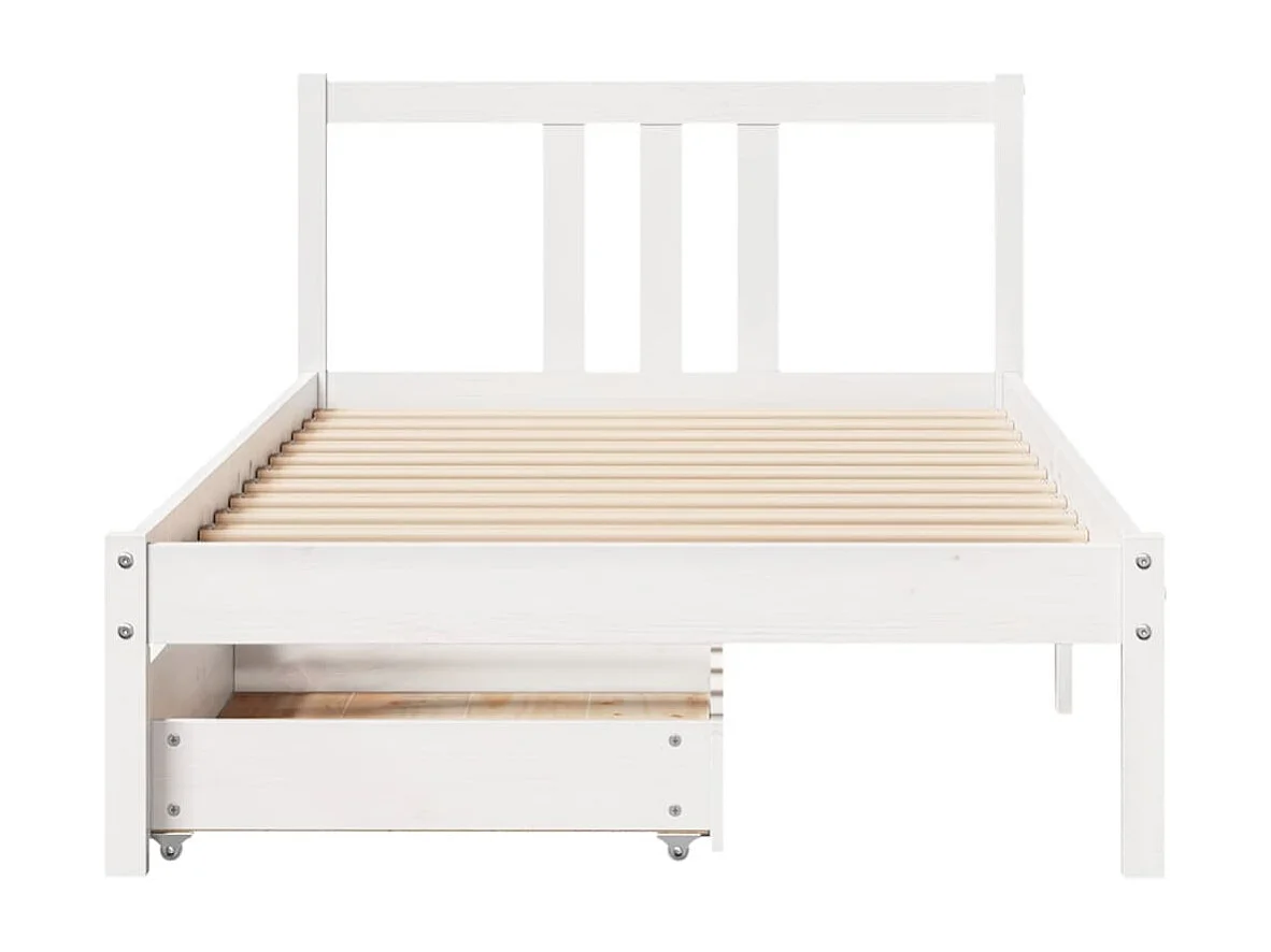 Estructura de cama sin colchón madera de pino blanca 90x200 cm