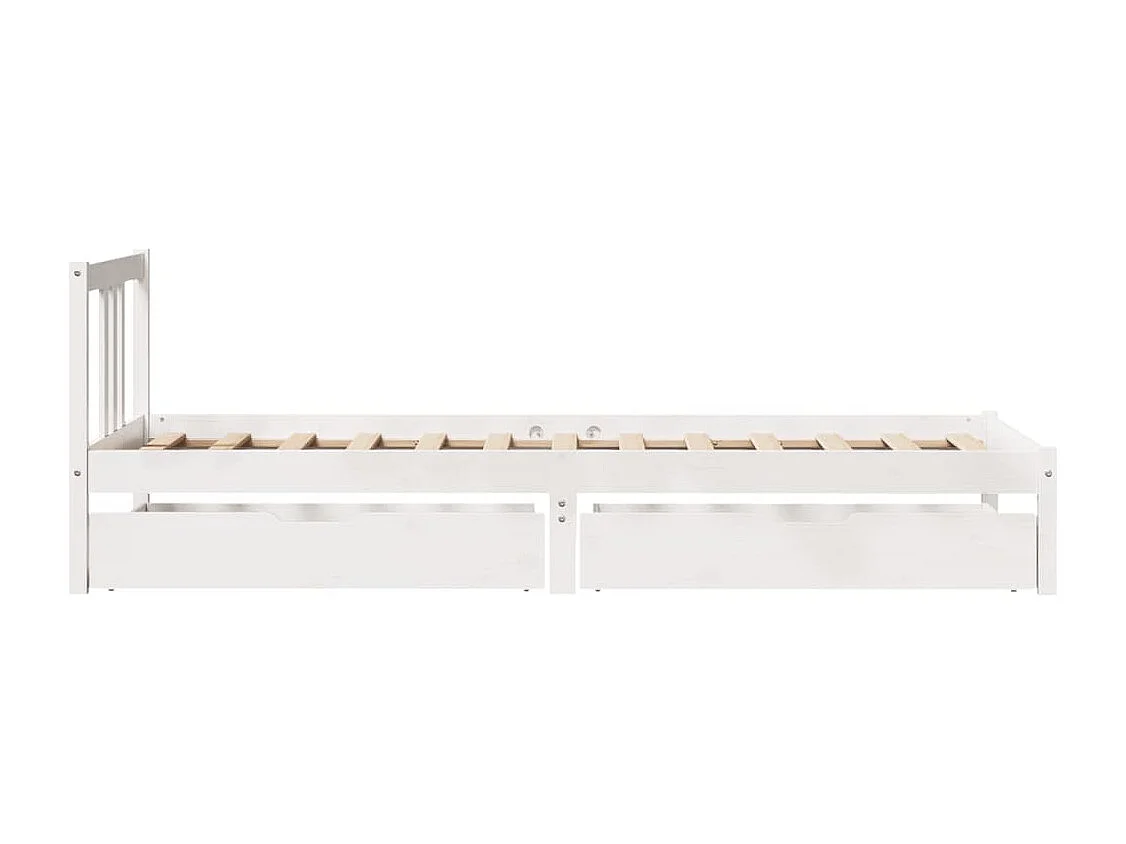 Estructura de cama sin colchón madera de pino blanca 90x200 cm
