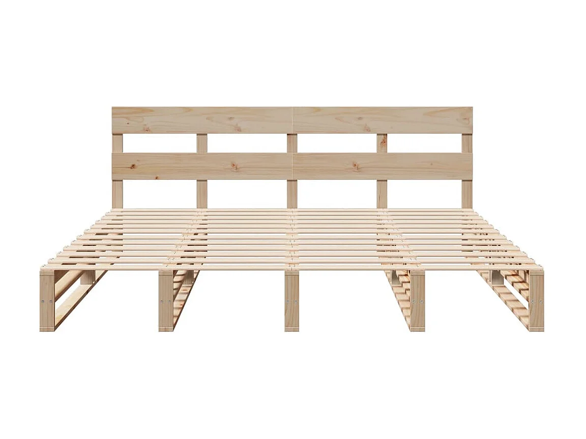 Estructura de cama sin colchón madera maciza de pino 200x200 cm