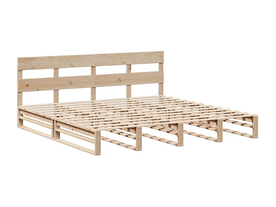 Estructura de cama sin colchón madera maciza de pino 200x200 cm