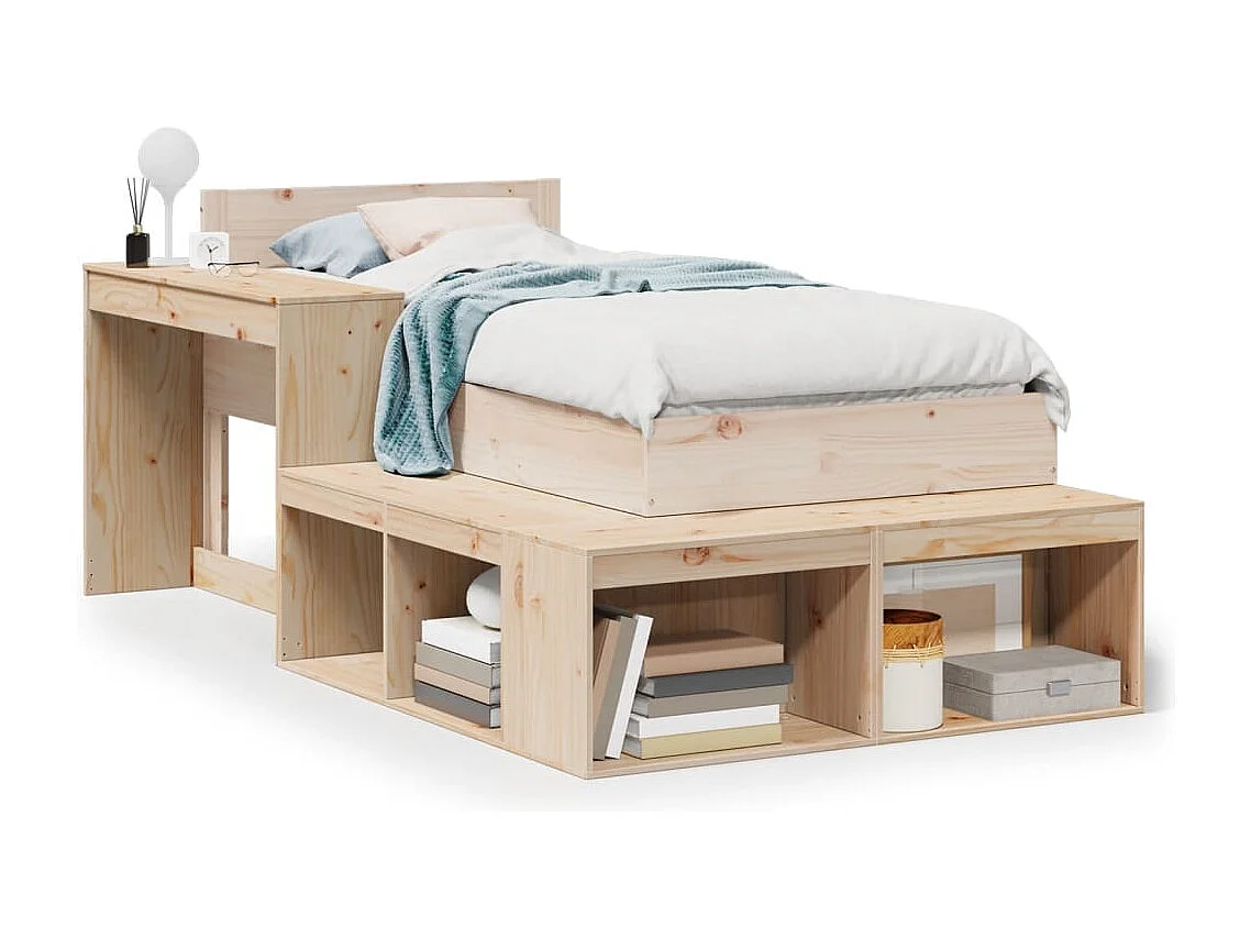 Estructura de cama sin colchón madera maciza de pino 80x200 cm