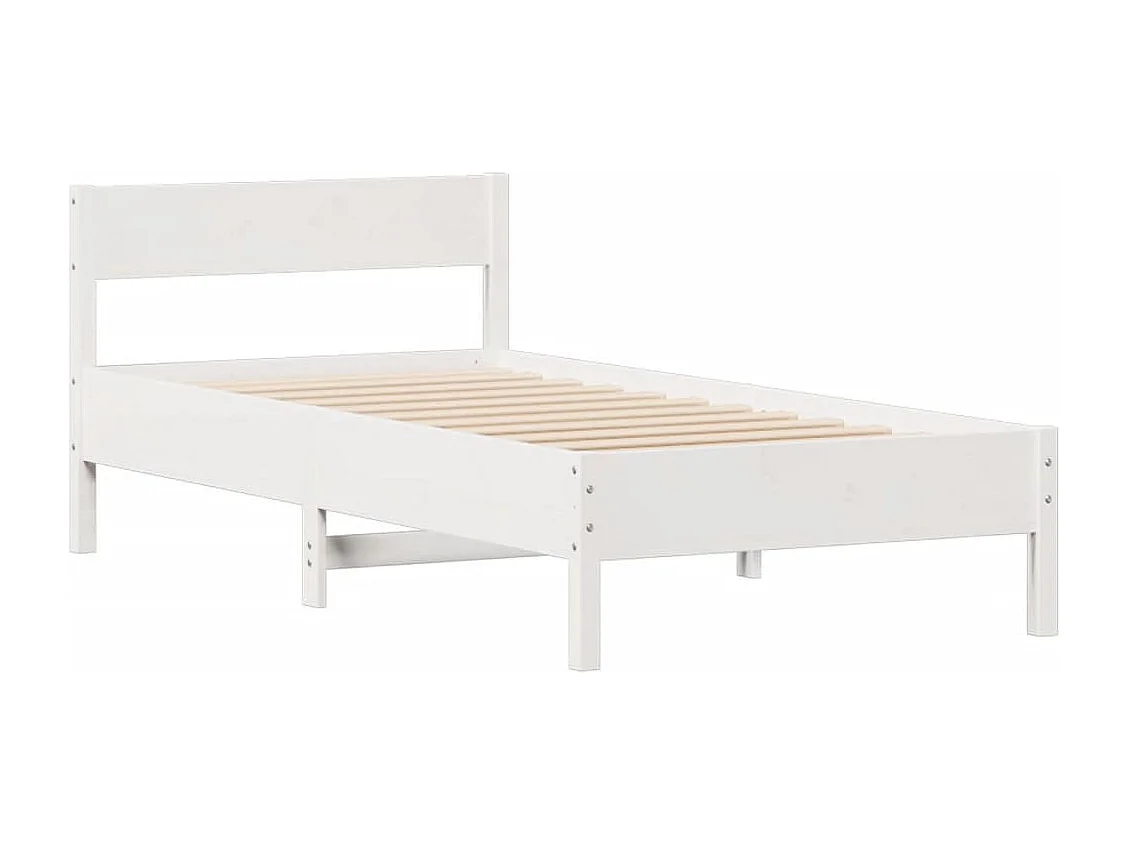 Cama sem colchão 90x190 cm madeira de pinho maciça branco