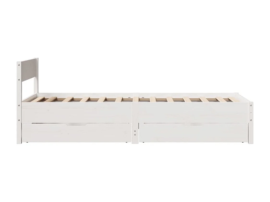 Cama sem colchão 90x190 cm madeira de pinho maciça branco