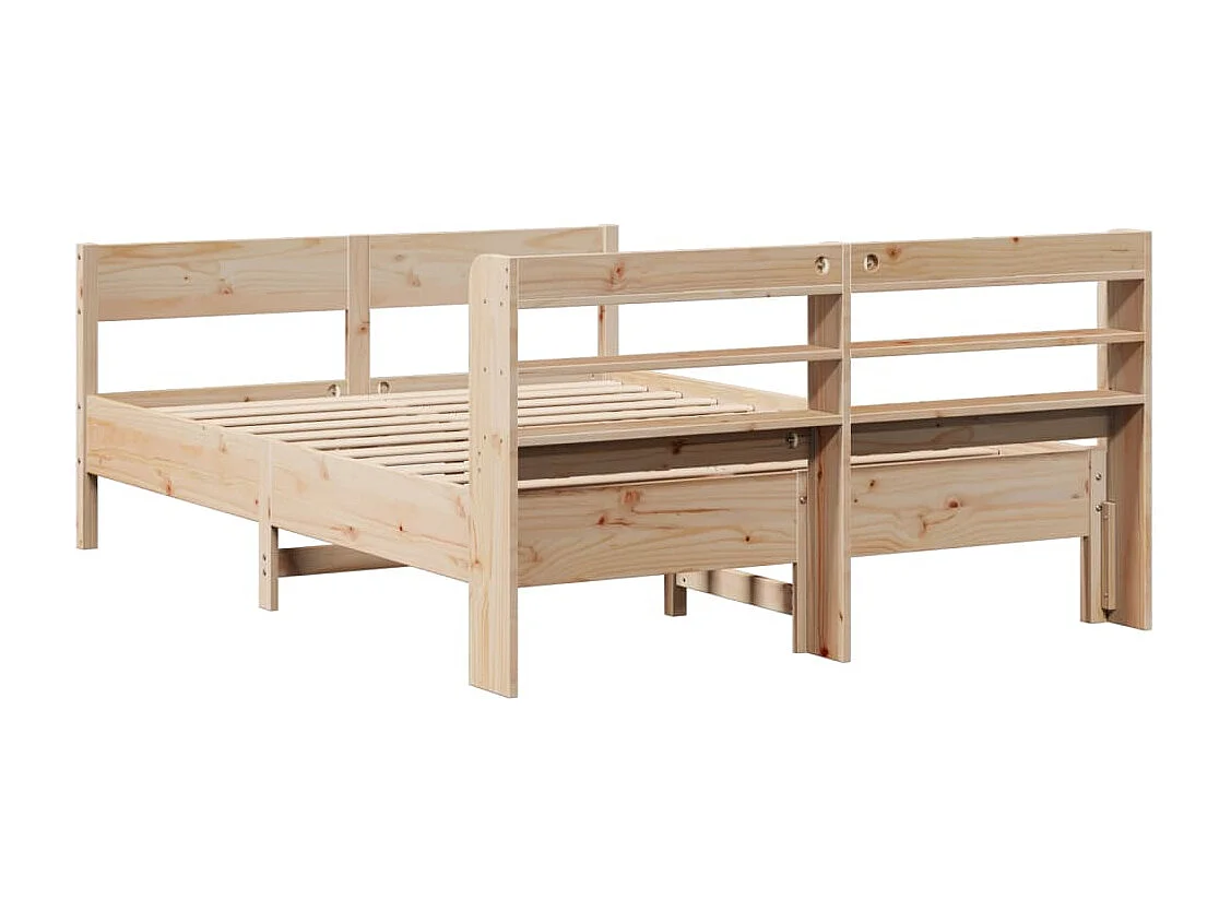 Estructura de cama sin colchón madera maciza de pino 120x190 cm