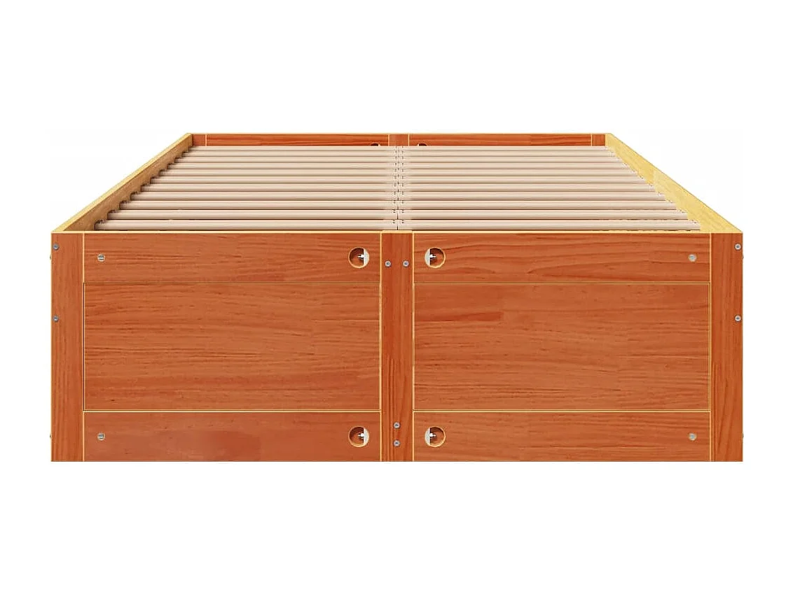Cama sin colchón con cajones madera de pino marrón 120x200 cm