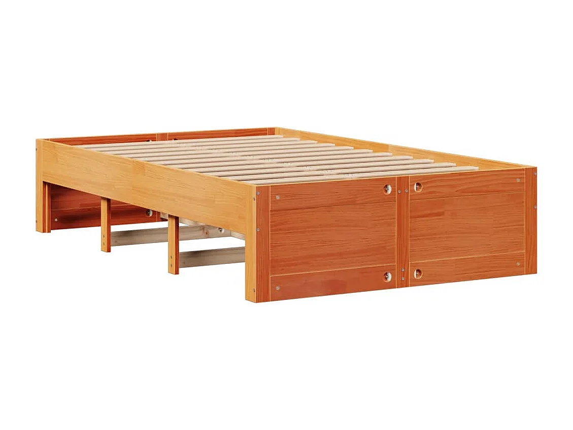 Cama sin colchón con cajones madera de pino marrón 120x200 cm