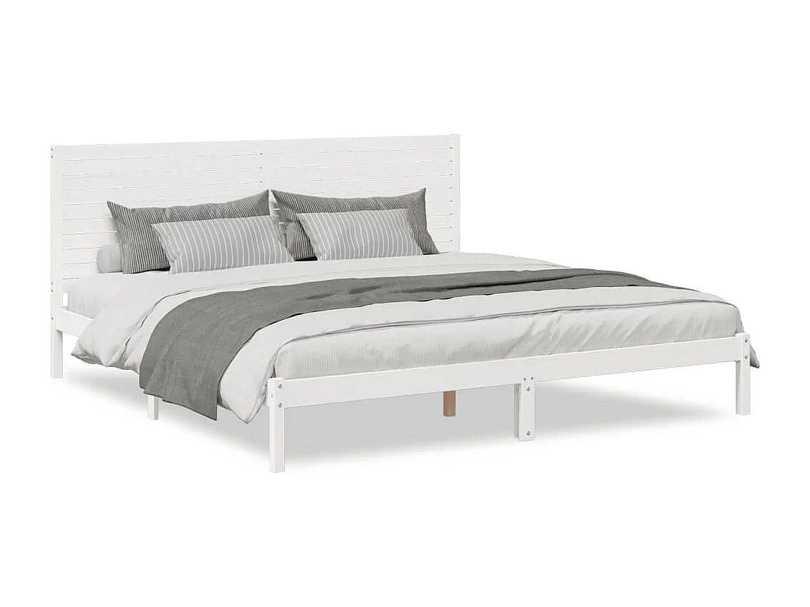Cama extralarga sin colchón madera maciza blanca 180x210 cm