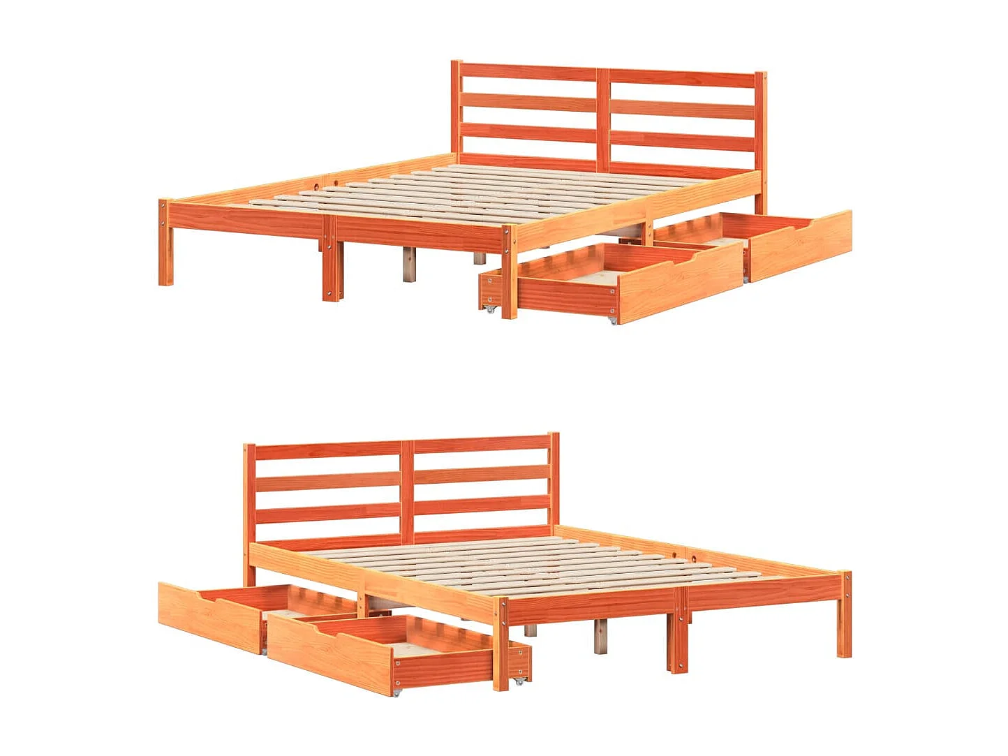 Estructura de cama sin colchón madera maciza marrón 120x190 cm