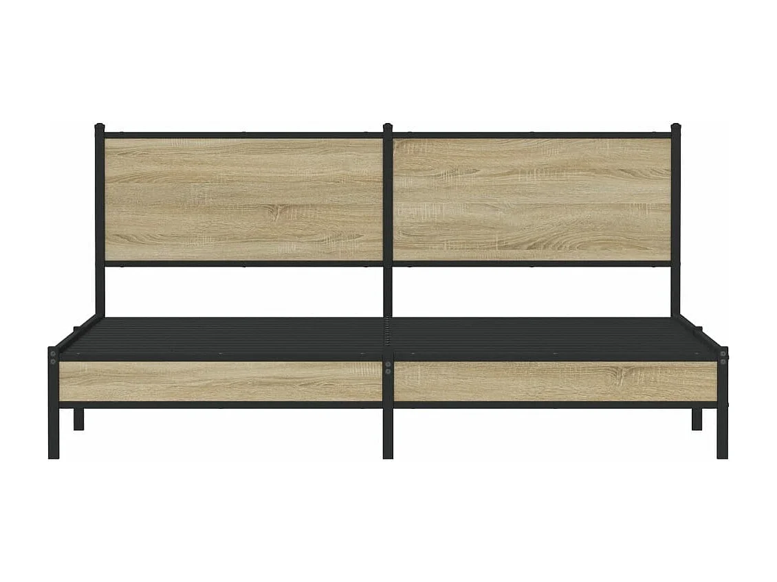 Cadre de lit en métal sans matelas chêne sonoma 160x200 cm