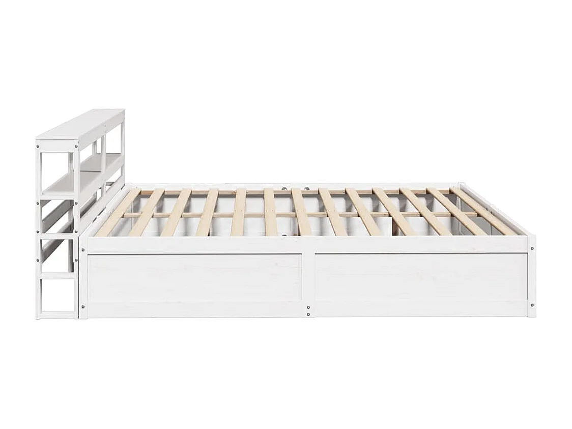 Cadre de lit et tête de lit blanc 180x200 cm bois de pin massif