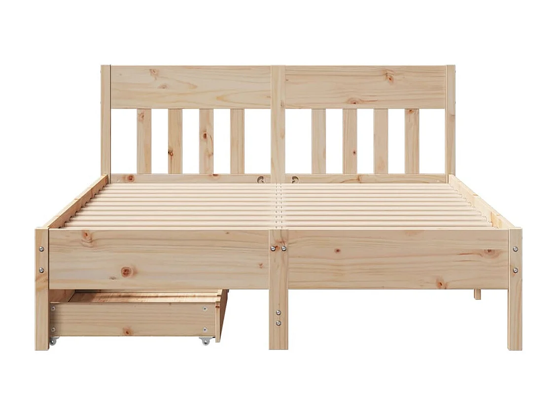 Estructura de cama sin colchón madera de pino blanca 140x200 cm