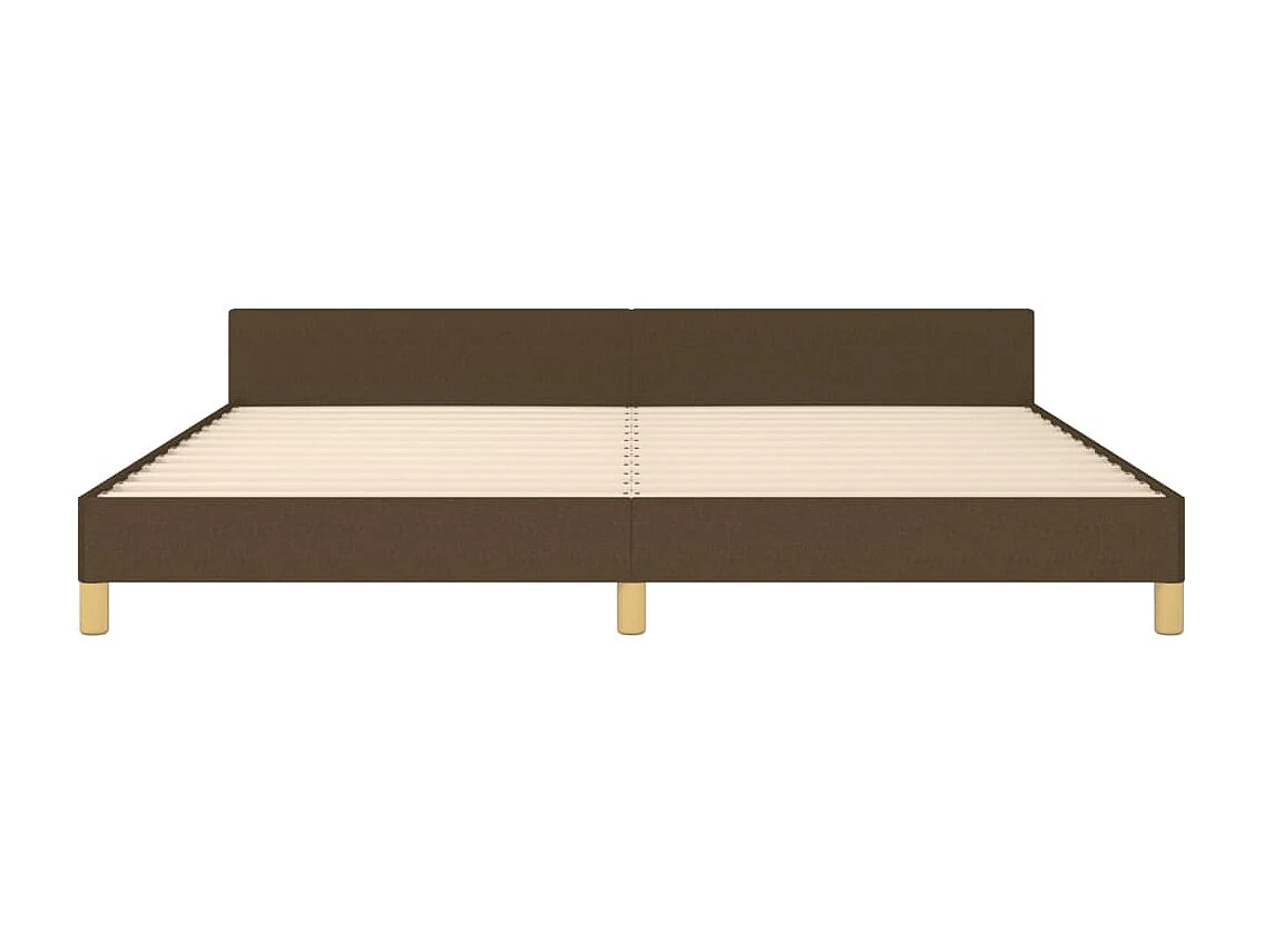 Cadre de lit avec tête de lit Marron foncé 200x200 cm Tissu