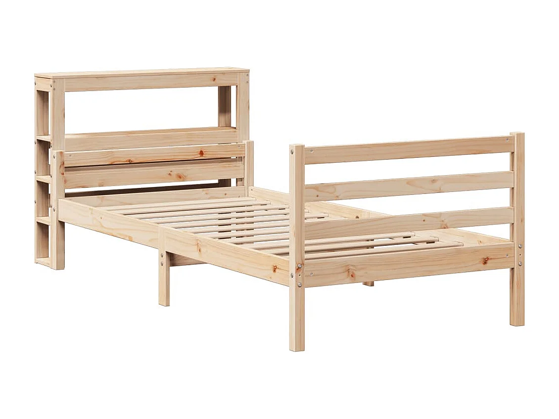 Estructura de cama con cabecero madera maciza pino 100x200 cm