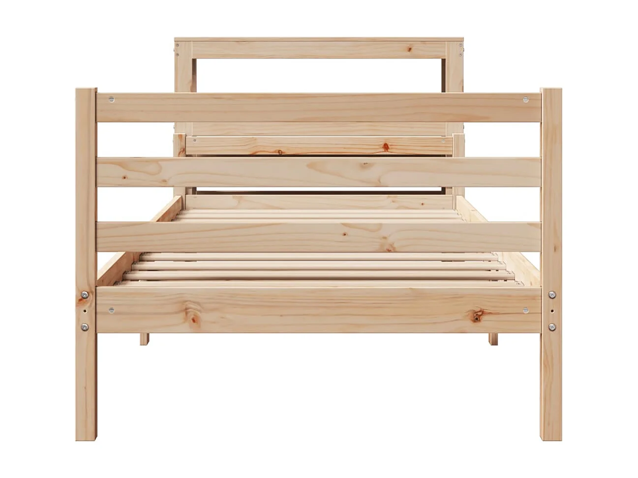 Estructura de cama con cabecero madera maciza pino 100x200 cm