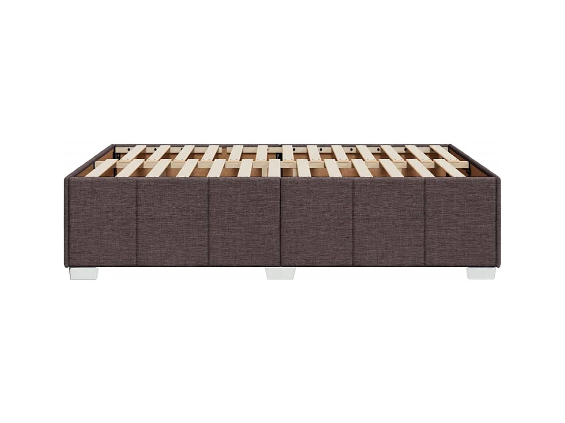 Cadre de lit marron foncé 120x190 cm tissu