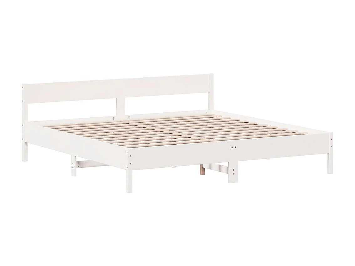 Estrutura de cama com cabeceira 180x200cm pinho maciço branco