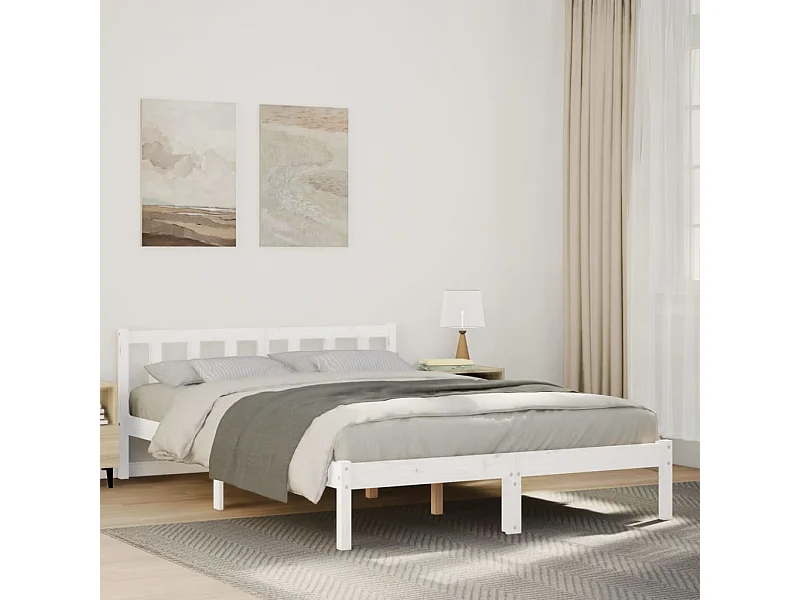 Cama extralarga sin colchón madera maciza pino blanco 160x220cm