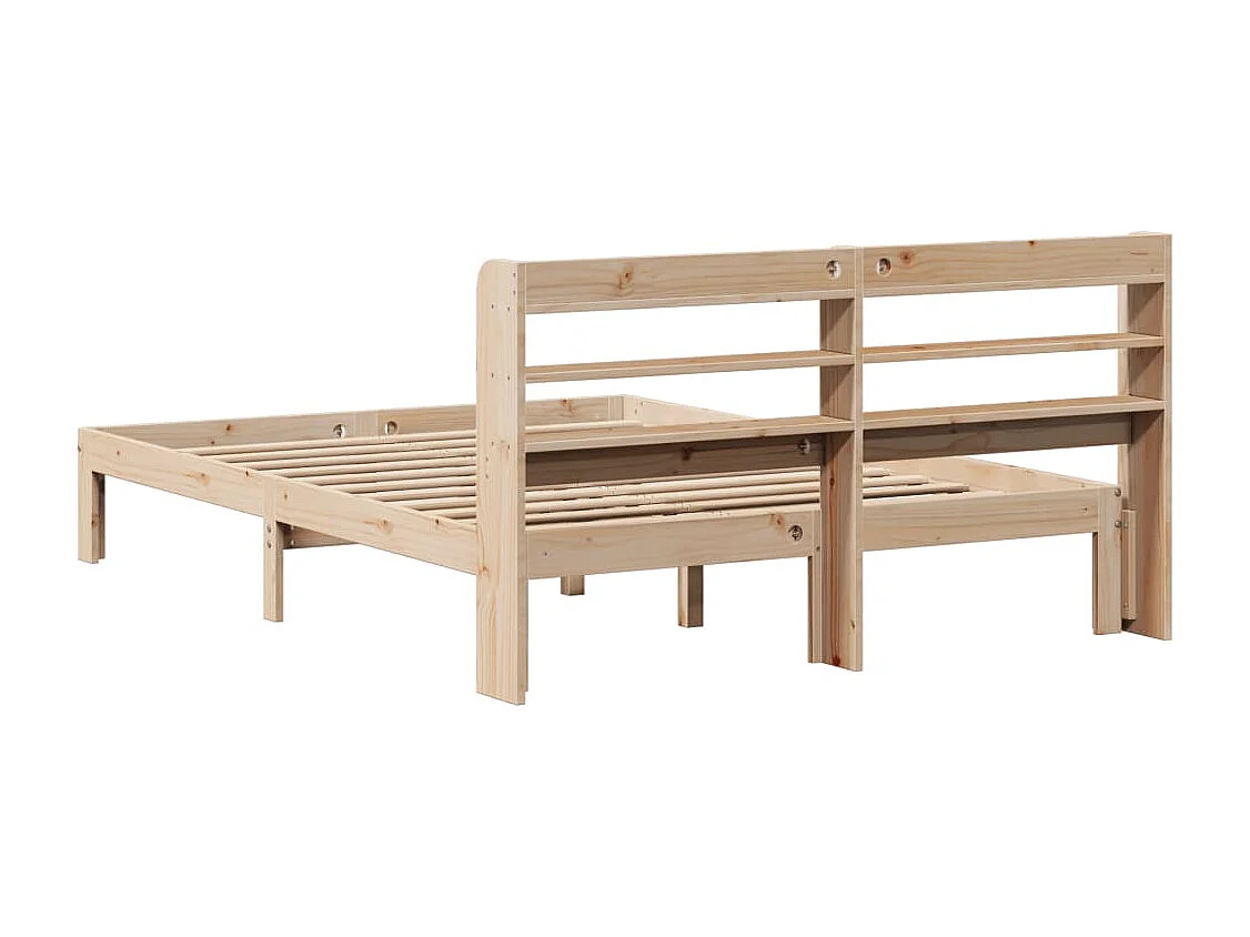 Estrutura de cama com cabeceira 120x200 cm pinho maciço