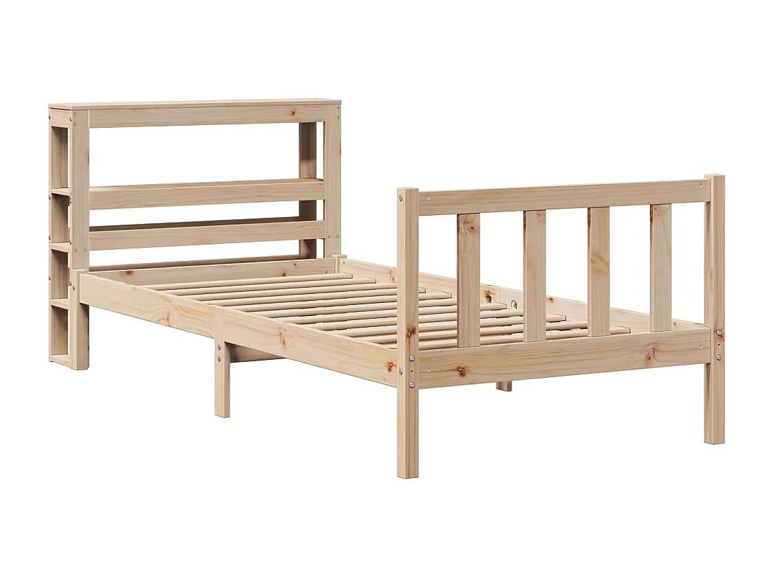 Estructura de cama sin colchón madera maciza de pino 90x200 cm