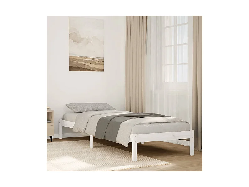 Cama extralarga sin colchón madera maciza pino blanca 80x210 cm