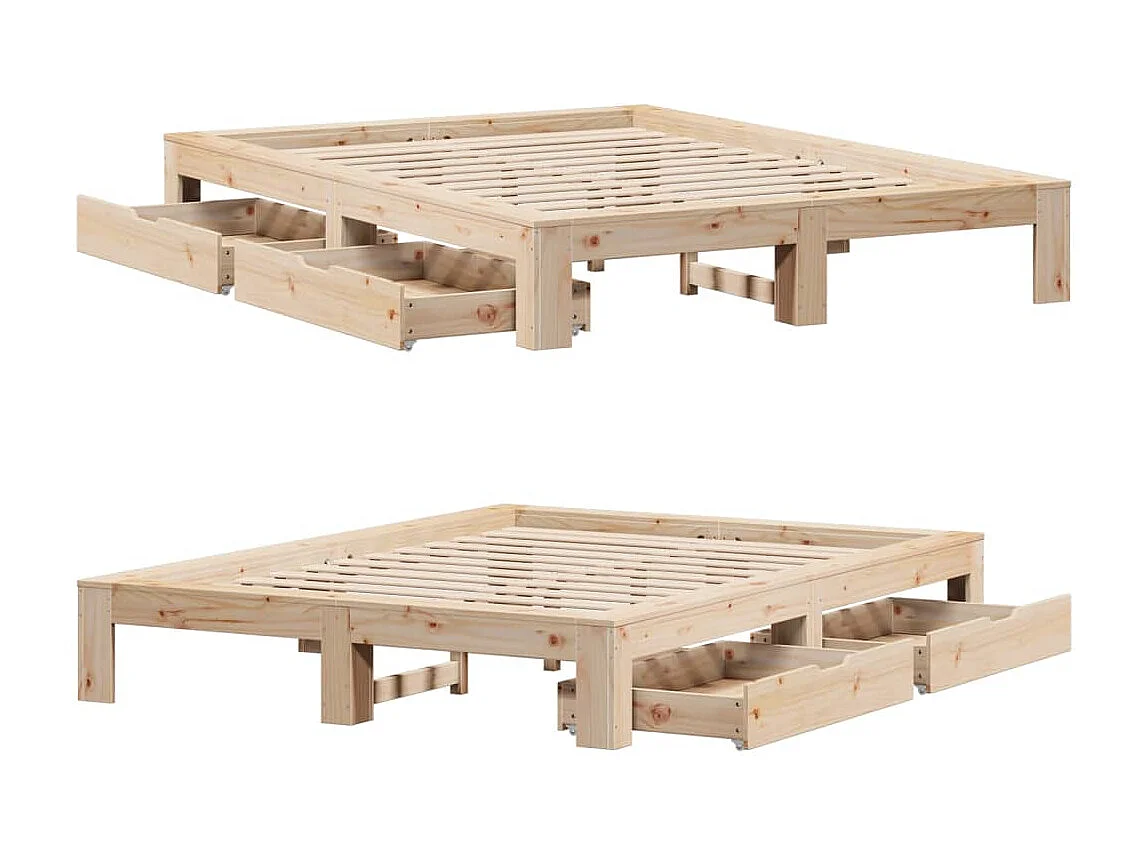 Cadre de lit sans matelas 140x190 cm bois de pin massif