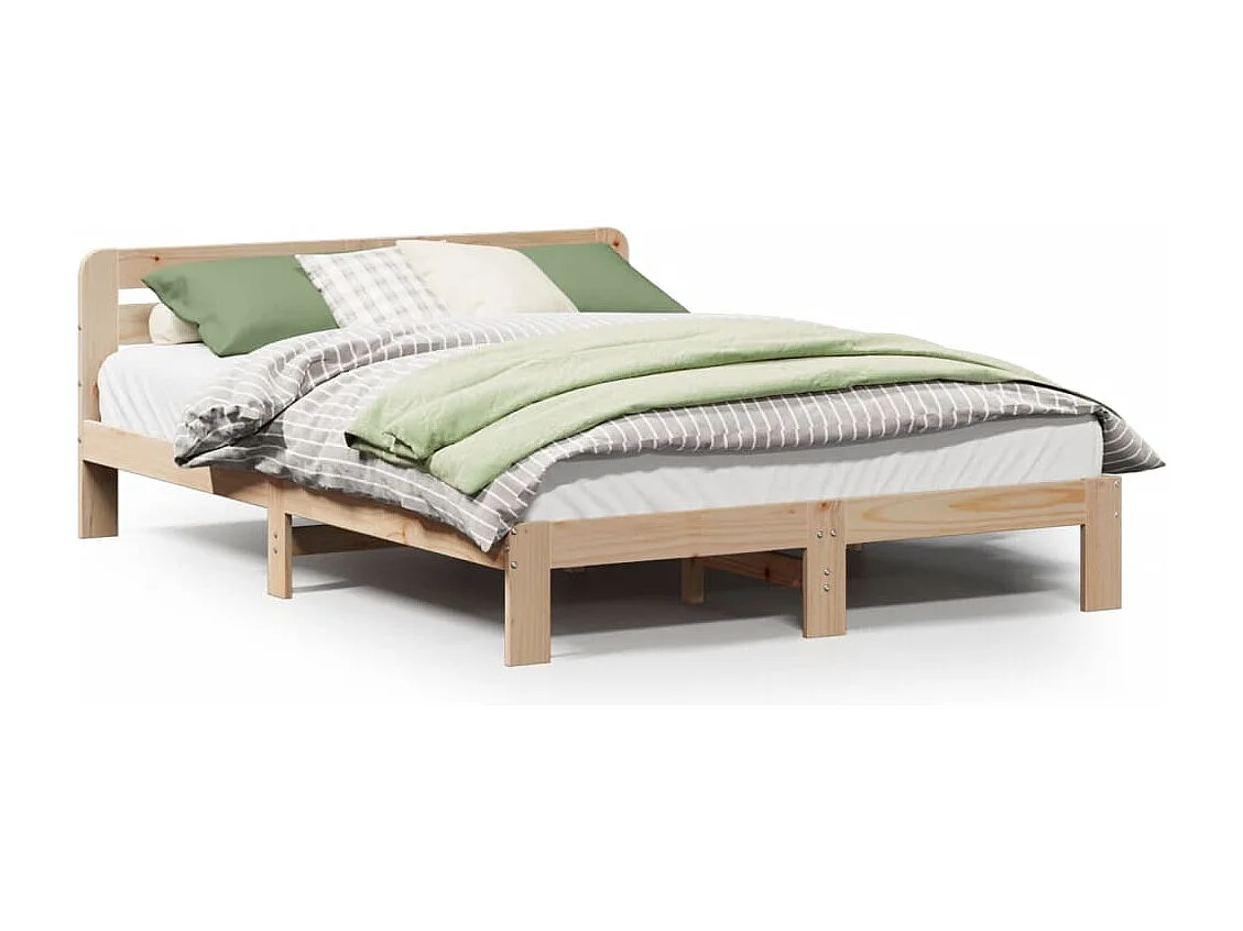 Cadre de lit sans matelas 160x200 cm bois massif de pin