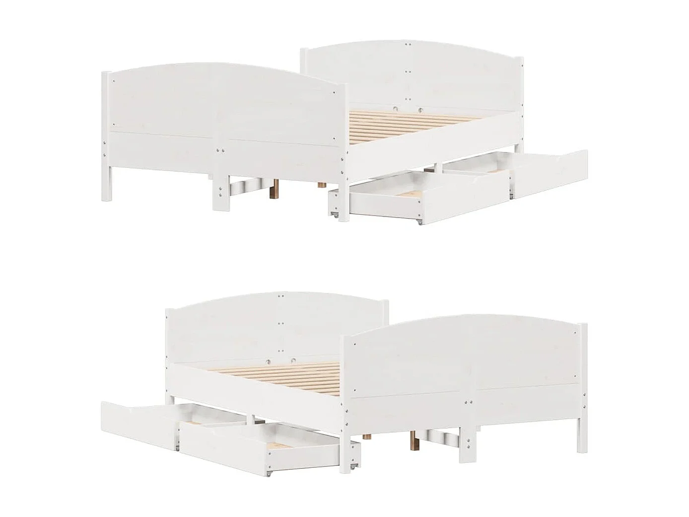 Estructura de cama sin colchón madera de pino blanco 135x190 cm