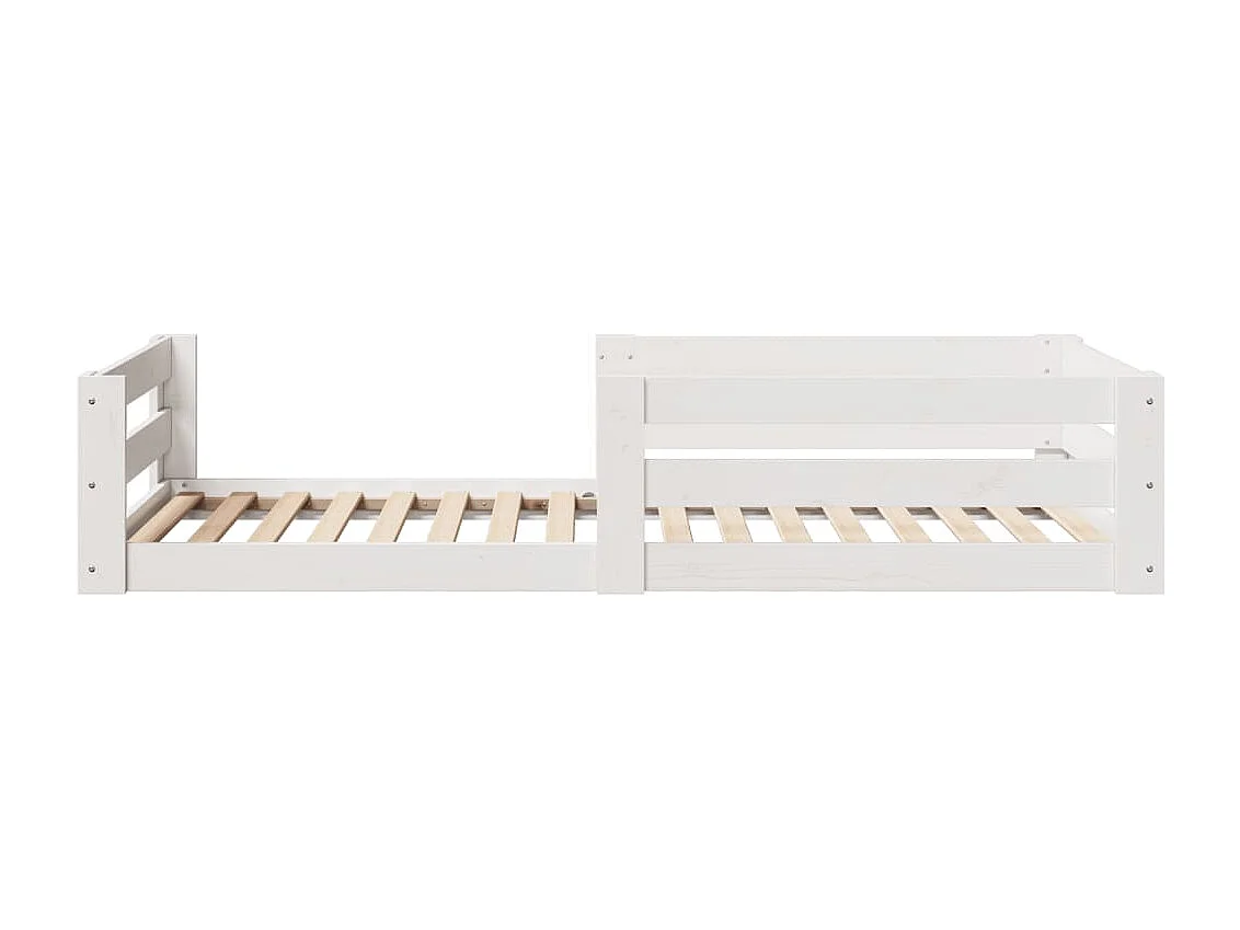 Cama sin colchón madera maciza de pino blanca 70x140 cm