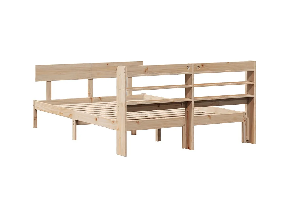 Estructura de cama sin colchón madera de pino blanco 150x200 cm