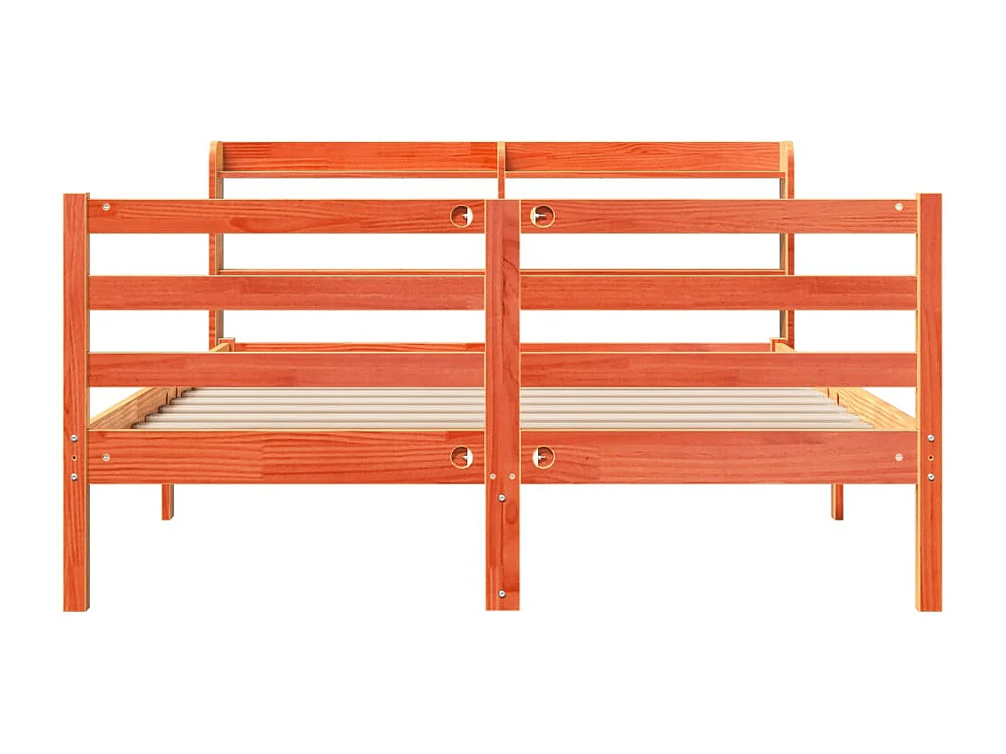 Cadre de lit sans matelas cire marron 120x200cm bois pin massif