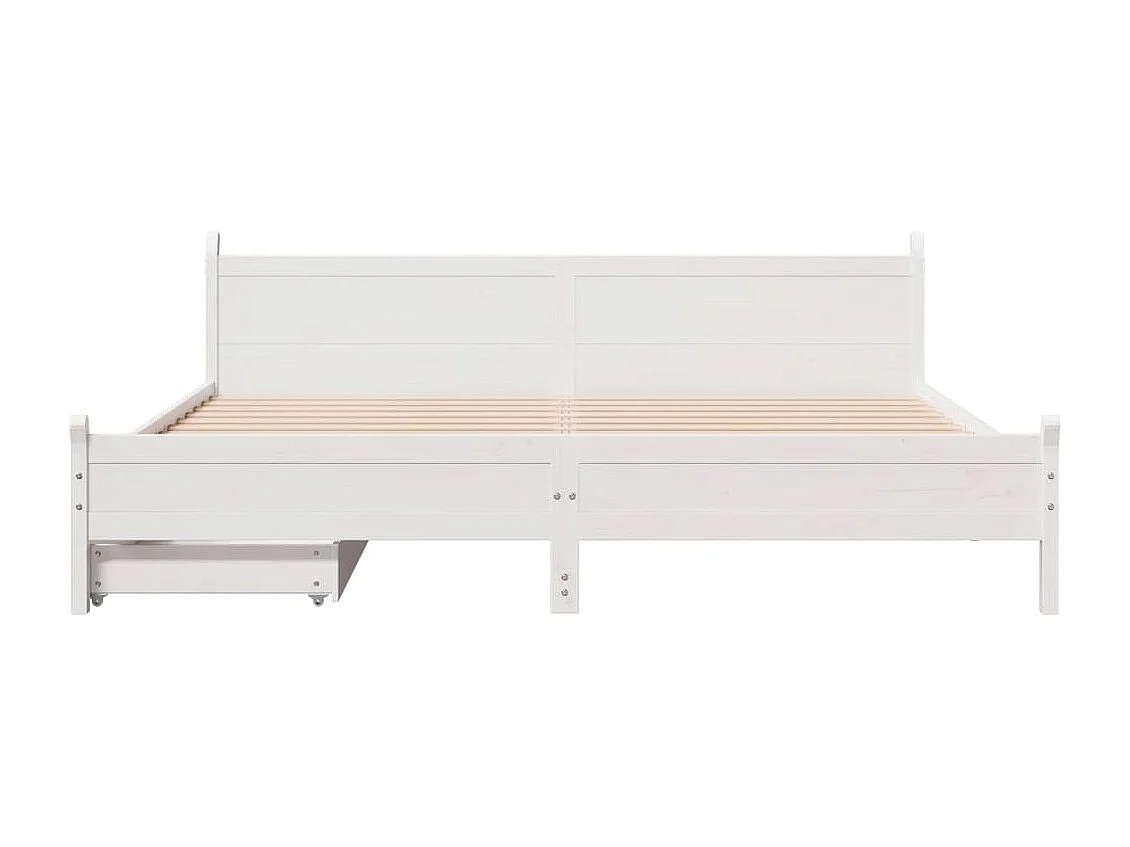 Cama sin colchón madera maciza de pino blanca 180x200 cm