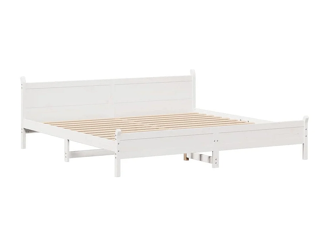 Cama sin colchón madera maciza de pino blanca 180x200 cm