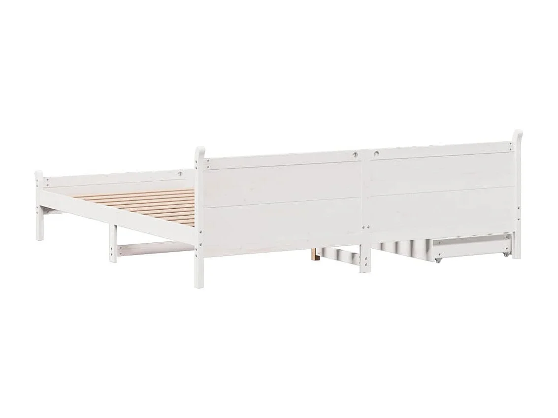 Cadre de lit sans matelas blanc 180x200 cm bois massif de pin