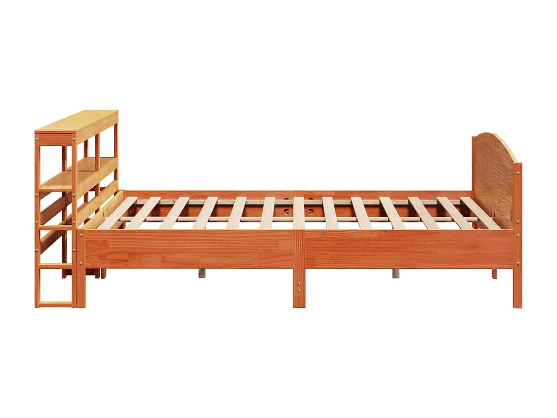 Cadre de lit sans matelas cire marron 200x200cm bois pin massif