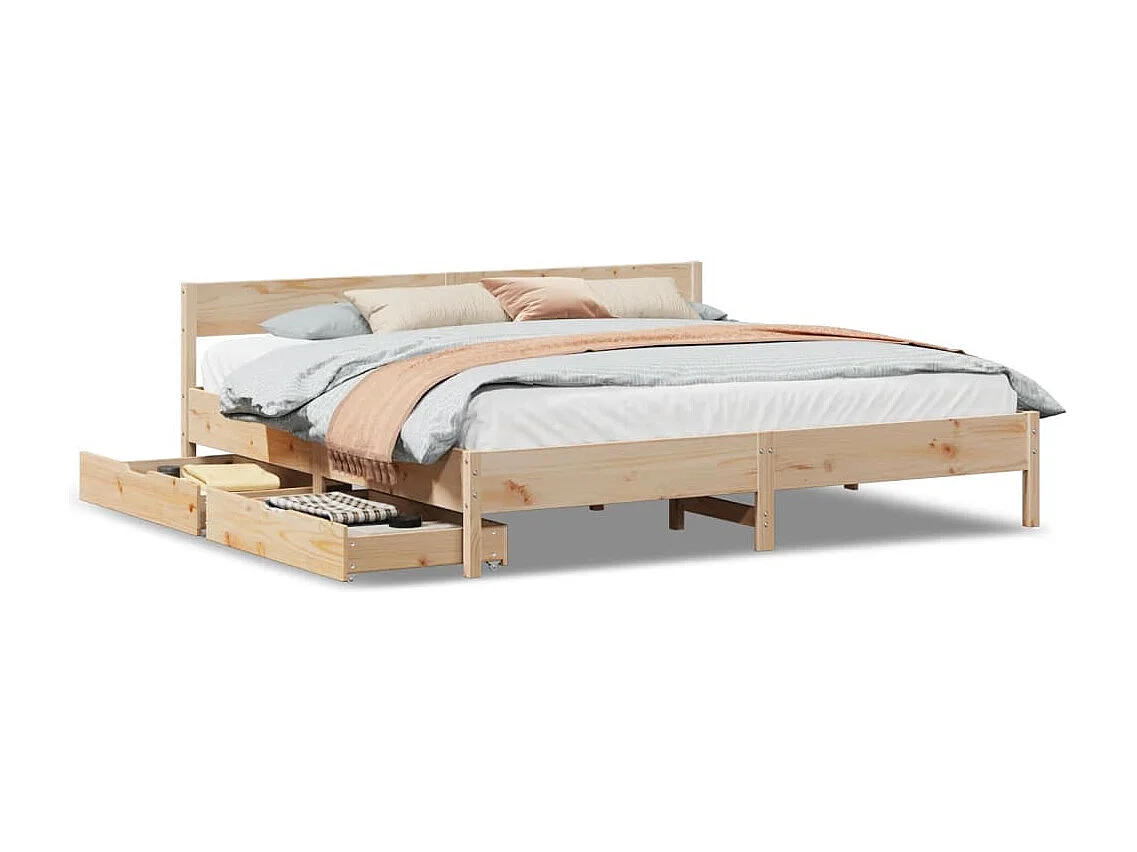 Cadre de lit sans matelas 160x200 cm bois massif de pin