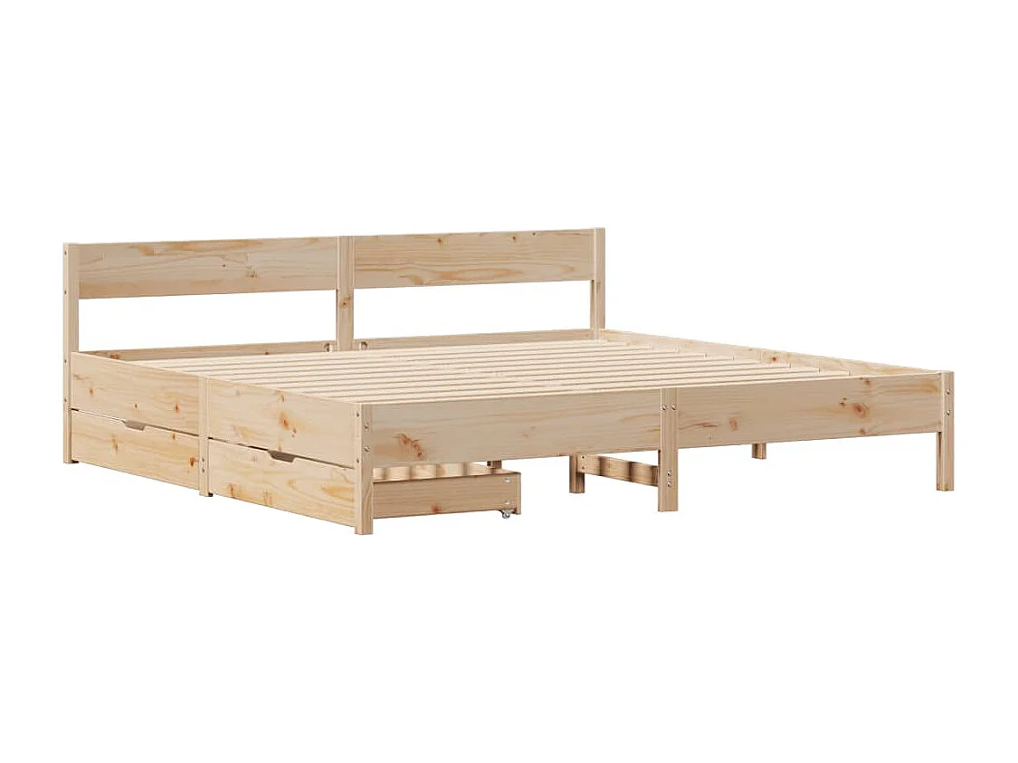 Cadre de lit sans matelas 160x200 cm bois massif de pin