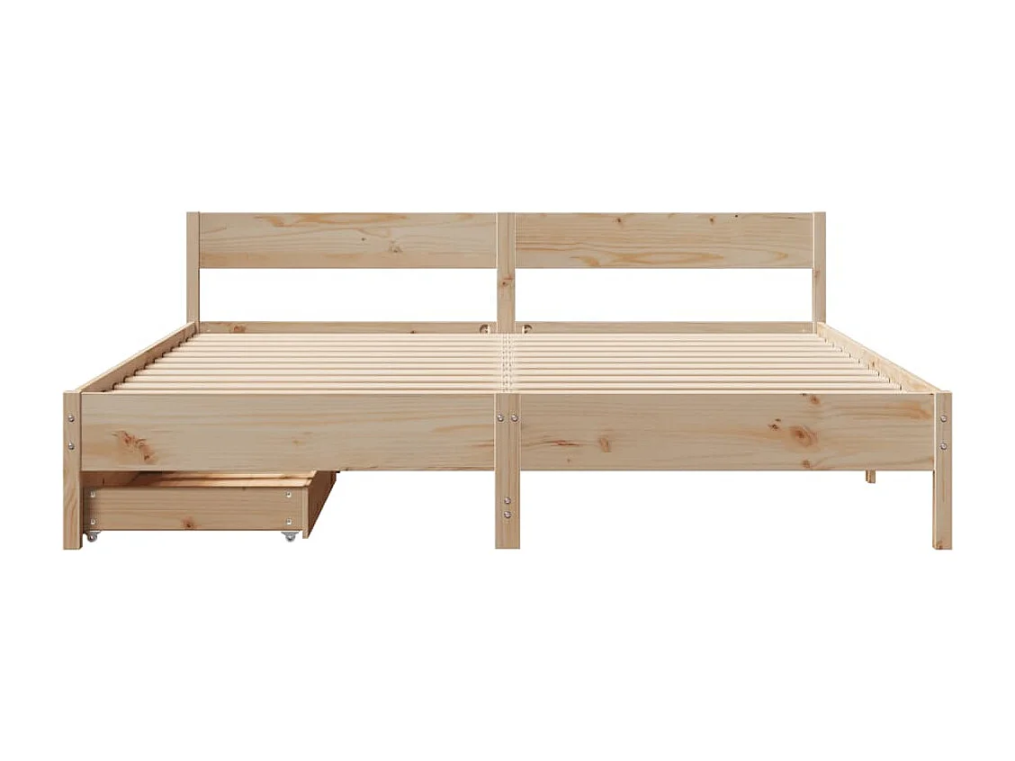 Cadre de lit sans matelas 160x200 cm bois massif de pin