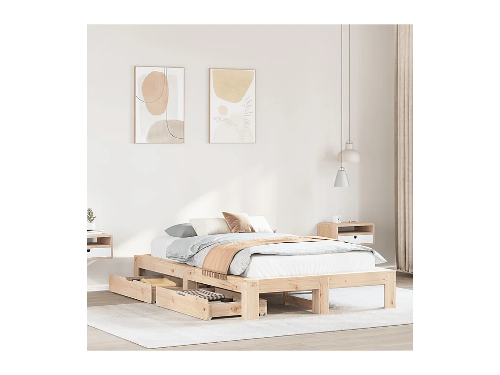 Cadre de lit sans matelas 120x200 cm bois de pin massif