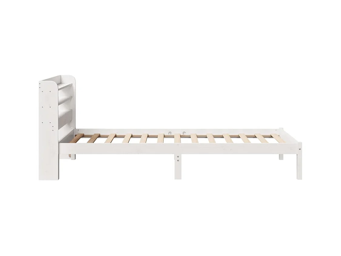 Cadre de lit sans matelas blanc 75x190 cm bois de pin massif