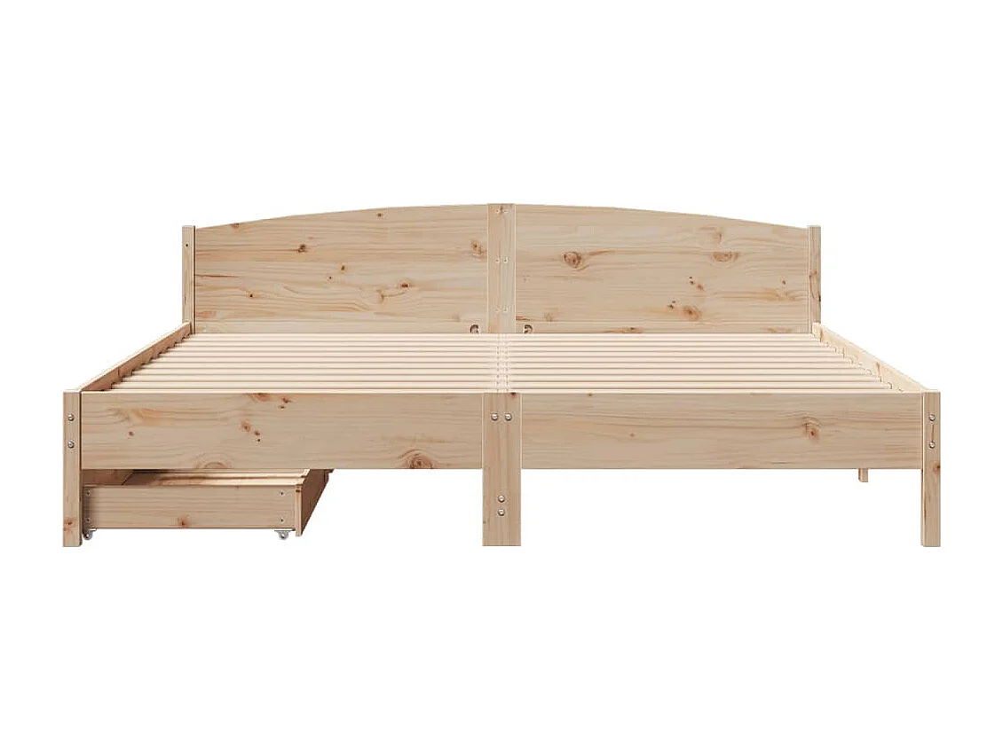 Estructura de cama sin colchón madera maciza de pino 180x200 cm